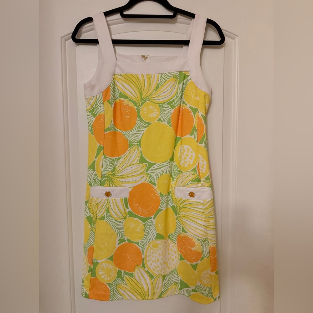 Lilly Pulitzer Duffy Shift Dress in Island Palm Zesty - Yellow, Orange Citrus